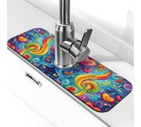 Entemne Multicolore Nota Musicale Cuori Rubinetto Mat per Lavello Della Cucina Assorbente Splash Guard Drip Catcher Vassoio Rubinetto Drenaggio Pad Tap Mat per Bagno Contatore