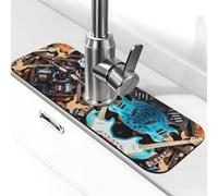 Entemne Musica Chitarra Rubinetto Tappetino per Lavello da Cucina Assorbente Splash Guard Drip Catcher Vassoio Rubinetto Drenaggio Pad Tap Mat per il Contatore del Bagno