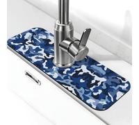 Entemne Nave Blu Militare Camo Rubinetto Mat per Lavello da Cucina Assorbente Splash Guard Goccia Catcher Vassoio Rubinetto Drenaggio Pad Tap Mat per il bancone del bagno