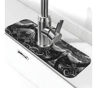 Entemne Octopus Pirate Nave Rubinetto Mat per Lavello da Cucina Assorbente Splash Guard Goccia Catcher Vassoio Rubinetto Drenaggio Pad Tap Mat per Bagno Contatore