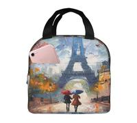 Entemne Paris City View Eiffel Tower Borsa per il pranzo per uomini donne bambini borsa termica per il pranzo piccola borsa termica a prova di perdite borse per pasti per lavoro picnic scuola
