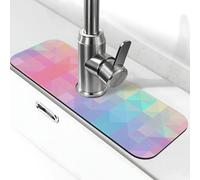 Entemne Pastello Ombre Colorato Gradiente Rubinetto Mat per Lavello della Cucina Assorbente Splash Guard Drip Catcher Vassoio Rubinetto Drenaggio Pad Tap Mat per il bancone del bagno