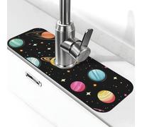 Entemne Pianeti colorati Modello Stella Rubinetto Tappetino per Lavello da Cucina Assorbente Splash Guard Drip Catcher Vassoio Rubinetto Drenaggio Pad Tap Mat per Bagno Contatore