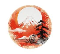 Entemne Piccolo tappetino per mouse rotondo con montagna giapponese Fuji sole tradizionale antiscivolo in gomma tappetino per mouse 20 cm tappetino per mouse portatile lavabile tappetino da scrivania