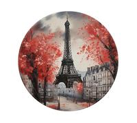 Entemne Piccolo tappetino per mouse rotondo Parigi Eiffel dipinto a olio Francia base in gomma antiscivolo tappetino per mouse 20 cm tappetino per mouse portatile lavabile tappetino da scrivania per