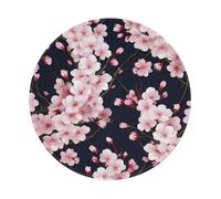 Entemne Piccolo tappetino per mouse rotondo rosa con fiori di ciliegio giapponese con base in gomma antiscivolo, tappetino per mouse da 20 cm, tappetino per mouse portatile, lavabile, tappetino da