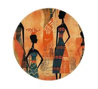 Entemne Piccolo tappetino per mouse rotondo vintage africano donne dipinte con base in gomma antiscivolo tappetino per mouse 20 cm tappetino per mouse portatile lavabile tappetino da scrivania per