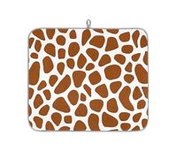 Entemne Piccolo tappetino scolapiatti 40 x 46 cm marrone giraffa stampa pelle tappetino per asciugare il bancone della cucina, assorbente resistente al calore, tappetino scolapiatti per bar