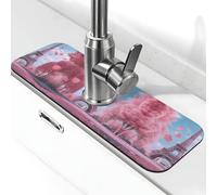 Entemne Rosa Parigi Torre Eiffel Alberi Rubinetto Tappetino per Lavello da Cucina Assorbente Splash Guard Drip Catcher Vassoio Rubinetto Drenaggio Pad Tap Mat per il bancone del bagno