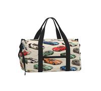 Entemne Seashells Starfish - Borsa da palestra sportiva in legno con scomparto per scarpe da donna e uomo, borsa da viaggio leggera e resistente all'acqua, per fine settimana e notte, Cool Race Cars
