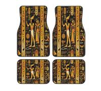 Entemne Set di 4 tappetini universali per auto, per tutte le condizioni atmosferiche, anteriori e posteriori, con retro antiscivolo, motivo: re regina egiziana, decorazione per interni