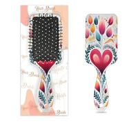 Entemne Spazzola per capelli per donne, uomini, ragazze e ragazzi, con foglie astratte, albero dell'amore, spazzola massaggiante per cuoio capelluto, pettine per capelli asciutti bagnati, districanti