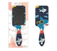 Entemne Spazzola per capelli per donne, uomini, ragazze e ragazzi, divertente motivo squalo tavola da surf, spazzola massaggiante per cuoio capelluto, pettine per capelli asciutti bagnati, districanti