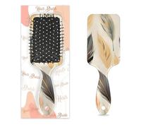 Entemne Spazzola per capelli per donne, uomini, ragazze e ragazzi, motivo indiano con piume, spazzola massaggiante per cuoio capelluto, pettine per capelli asciutti bagnati, districanti, antistatici