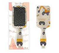 Entemne Spazzola per capelli per donne, uomini, ragazze, ragazzi, camion da costruzione, scavatrici, beige, spazzola massaggiante per cuoio capelluto, pettine per capelli asciutti bagnati, districanti