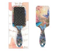 Entemne Spazzola per capelli per donne uomini ragazze ragazzi primavera alba farfalla piante massaggio cuoio capelluto spazzola cuscino d'aria pettine per capelli asciutti bagnati districanti spazzole