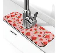 Entemne Summer Anguria Rosa Rubinetto Mat per Lavello da Cucina Assorbente Splash Guard Goccia Catcher Vassoio Rubinetto Drenaggio Pad Tap Mat per Bagno Contatore