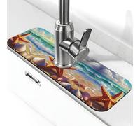 Entemne Tappetino per rubinetto a stella marina per lavello da cucina assorbente paraspruzzi protezione antigoccia vassoio rubinetto scarico tappetino per rubinetto per bancone bagno