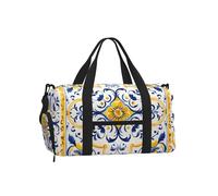 Entemne Torre Eiffel rosso ombrello sport palestra borsa con scomparto per scarpe donna uomo borsa da viaggio leggera impermeabile weekend notte bagaglio a mano, Vintage Marocco Fiori, 45x23x25cm