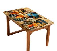 Entemne Tovaglia rettangolare elasticizzata da 1,2 m con faraoni egiziani antichi, impermeabile, protezione per tavolo da pranzo, giardino, feste, patio, ristorante, tavoli