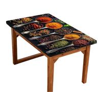 Entemne Tovaglia rettangolare elasticizzata da 1,2 m per spezie, erbe, cucchiai, impermeabile, protezione per tavolo da pranzo, giardino, feste, patio, ristorante, tavoli