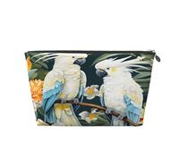 Entemne Trousse per trucchi tropicale tucano pappagallo impermeabile in pelle PVC organizer per cosmetici da donna e ragazze piccolo astuccio da viaggio per borsa da palestra regali, Uccelli tropicali