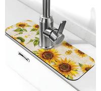 Entemne Vecchia Cartolina Girasoli Rubinetto Mat per Lavello Della Cucina Assorbente Splash Guard Drip Catcher Vassoio Rubinetto Drenaggio Pad Tap Mat per Bagno Contatore