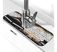 Entemne Vintage Note Musicali Piano Rubinetto Tappetino per Lavello da Cucina Assorbente Splash Guard Drip Catcher Vassoio Rubinetto Drenaggio Pad Tap Mat per Bagno Contatore