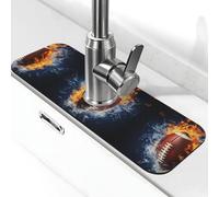 Entemne Water Fire American Football Rubinetto Tappetino per lavello da cucina Assorbente Splash Guard Goccia Catcher Vassoio Rubinetto Drenaggio Pad Tap Mat per Bagno Contatore