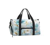 Entemne Wildflowers, borsa da palestra per sport ad acquerello con scomparto per scarpe, borsa da viaggio leggera e resistente all'acqua, bagaglio a mano per il fine settimana, Fiori di papavero blu