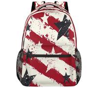 Entemne Zaino per la scuola per bambini per ragazzi e ragazze, con bandiera degli Stati Uniti, con stelle, per il giorno dell'indipendenza, grande zaino per la scuola elementare secondaria