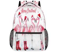 Entemne Zaino per la scuola per bambini per ragazzi e ragazze, con fenicotteri rosa, grande zaino per la scuola primaria secondaria, impermeabile, leggero, per adolescenti, viaggi, escursioni