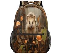 Entemne Zaino per la scuola per bambini per ragazzi e ragazze, grazioso riccio e fungo, grande zaino per la scuola elementare secondaria, impermeabile, leggero, per adolescenti, viaggi, escursioni