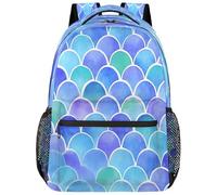 Entemne Zaino per la scuola per bambini per ragazzi e ragazze, motivo squame di sirena, zaino grande per scuola elementare secondaria, impermeabile, leggero, per adolescenti, viaggi, escursionismo