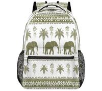 Entemne Zaino per la scuola per bambini per ragazzi e ragazze, stile boho, etnico, elefanti, grande zaino per la scuola elementare secondaria, impermeabile, leggero, per ragazzi, viaggi, escursioni