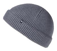 Enter the Complex® Fisherman Beanie, Berretto Uomo e Donna, 100% Lana Merino, a Due Strati, Grigio, Taglia Unica