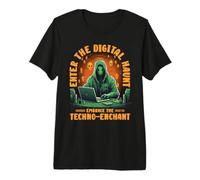 Enter The Digital Haunt Embrace The Techno-Enchant Halloween Maglietta Premium