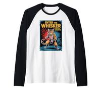 Enter the Whisker Martial Arts Cat Action Poster Parodia Maglia con Maniche Raglan