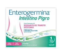 Enterogermina Intestino Pigro 10 bustine, Fermenti Lattici, Probiotici, prebiotici (FOS), Integratore Regolarità Intestinale, con Psillio, Ibisco, Ippocastano, Opuntia, Gusto Frutti di Bosco