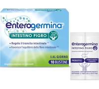 Enterogermina Intestino Pigro, Fermenti Lattici Probiotici, 10 Bustine | Integratore con Prebiotici ed Estratti Vegetali di Psillo per Irregolarità intestinale , per Adulti, Gusto Frutti di Bosco
