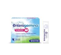 Enterogermina Viaggi, Fermenti Lattici Probiotici per Adulti, 12 Bustine | Integratore con Vitamina B12 e Vitamina D per Flora Intestinale in Viaggio, Stanchezza e Sistema Immunitario, Gusto Fragola
