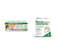 Enterolactis Bambini Bevibile 12 flaconcini gusto lampone + Resvis Junior Xr, Integratore per Sistema Immunitario, Bambini dai 3 Anni, Senza Glutine, Lattosio e Zuccheri, 12 Bustine, Gusto Fragola