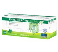 Enterolactis Bevibile, Integratore Alimentare di Fermenti Lattici Vivi L,Casei DG, 8 Miliardi di Cellule Vive, Senza Glutine e Lattosio, 12 Flanconcini da 10ml, Gusto Fragola