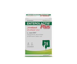 Enterolactis Plus, confezione da 14 bustine: fermenti lattici, probiotici, supporto per equilibrare la flora intestinale alterata