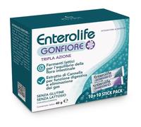 Enterolife - Gonfiore Tripla Azione fermenti Lattici Confezione 10+10 Stick