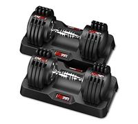 EnterSports Set di manubri regolabili da 12 kg x 2 per risparmiare posto, con manico antiscivolo 5 livelli di peso: 2-12 kg, ideali per casa, ufficio, palestra