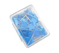Entgoinggo 50 puntine colorate a forma di bandiera per bacheche, resistenti, puntine per messaggi, per ufficio, scuola, organizzazione della casa e decorazioni artigianali (blu)