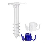 Entgoinggo Ancora per ombrellone da spiaggia resistente con vite a 5 spirali per forti venti, base in ABS resistente alla ruggine per sabbia erba terreno sicuro per patio esterno stabilità(1)