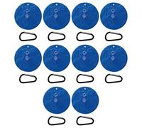 Entgoinggo Borsa da appendere per piscina, 10 pezzi, con ganci di sicurezza, per piscine fuori terra, design rotondo blu