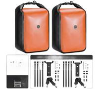 Entgoinggo Borsa impermeabile per forcella della bicicletta, 10 l, a sgancio rapido, per mountain bike, bici da strada, e-bike e scooter, in PVC, con facile montaggio (2 set arancione)